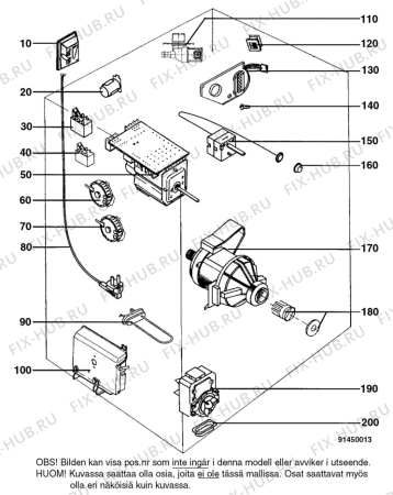 Взрыв-схема стиральной машины Aeg L617 - Схема узла W30 Electrical details DGN O